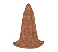 Cape à capuche gothique unisexe avec imprimé géométrique marocain pour Halloween, cosplay, Noël, Noir , L