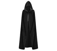 Cape à Capuche Halloween Cape Longue de Vampire Mort Diable Sorcière en Velours Costume de Prince Princesse Gothique Médievale Manteau Robe de Halloween Déguisement Cosplay pour Adultes Enfants