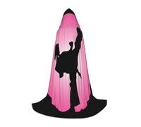 Cape à capuche Halloween longueur au sol Taekwondo Motif imprimé Cape à capuche pour adolescents