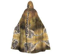 Cape à capuche imprimé girafe maman et bébé pour fête, carnaval, exposition de bande dessinée, bal masqué - Unisexe adulte