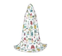 Cape à capuche imprimée abstraction biologie chimie 4 pour adolescents enfants adultes Halloween gothique variété carnaval cosplay costume