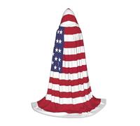 Cape à capuche imprimée drapeau américain pour adolescents, enfants, adultes, Halloween, gothique, carnaval, cosplay