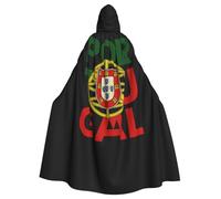 Cape à capuche imprimée drapeau du Portugal pour adultes, robe d'Halloween cape à capuche sorcière sorcière costume cosplay pour homme et femme
