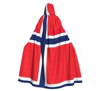 Cape à capuche imprimée drapeau norvégien - Cape de sorcière vampires - Faucheuse diable - Pour garçon et fille - Costume de cosplay