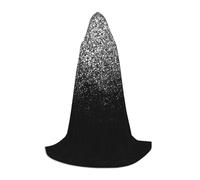 Cape à capuche imprimée noire et blanche pour adolescents, fête costumée, cape à capuche douce et élastique, taille M
