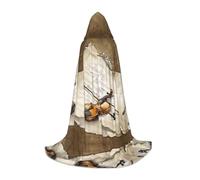 Cape à capuche imprimée (papillon et violoncelle) pour adolescents, fête costumée, cape à capuche douce et élastique, taille M