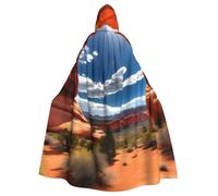 Cape à capuche imprimée standard du parc national des Arches pour carnaval | Costume polyvalent pour adulte - 185 cm - Accessoire de déguisement de magicien de Noël