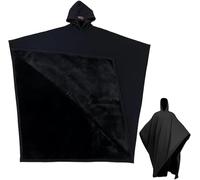 Cape À Capuche Lestée Unisexe Surdimensionnée Style Couverture Portable Manches Longues, Sweat-shirt Doux Et Confortable Manteau Ample Poncho(Black)