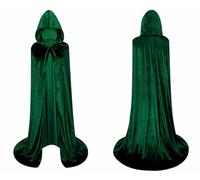 Cape à capuche longue en velours unisexe pour adultes et enfants - Sorcière vampire décès nonne Dracula - Cape médiévale en velours - Cape médiévale pour homme, femme et enfant - Pour Halloween et
