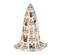 Cape à capuche longue pour chien français - Unisexe - Pour Halloween, carnaval