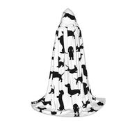 Cape à capuche longue pour chien teckel noir - Unisexe - Pour Halloween, carnaval