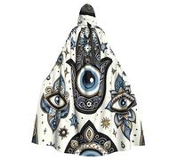Cape à capuche magique pour adulte avec motif mauvais œil doré