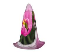 Cape à capuche médiévale avec capuche imprimée Spring is in The Air - Cape Renaissance pour adulte - Costume de magicien pour Halloween et cosplay, noir, Medium