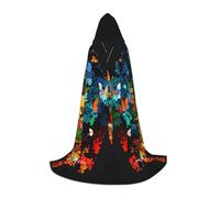 Cape à capuche motif papillon pour adulte et adolescent, tenue d'Halloween, motif animal autiste, motif sorcière, avec cape de peur