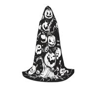 Cape à capuche noire en forme de citrouille pour Halloween, pour adulte et adolescent, cape à capuche, robe de sorcier avec cape de peur