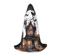 Cape à capuche noire pour Halloween, château, chauve-souris, pour adulte et adolescent, cape à capuche, robe de sorcier avec cape de la peur