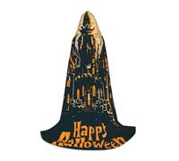 Cape à capuche noire pour Halloween, château de chauve-souris, pour adulte et adolescent, cape à capuche pour Halloween, robe de sorcier avec cape de peur