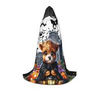 Cape à capuche noire pour Halloween, motif chauve-souris, pour adulte et adolescent, cape à capuche, robe de sorcier avec cape de peur