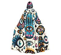 Cape à capuche pour adulte avec motif de dessin animé et mauvais œil