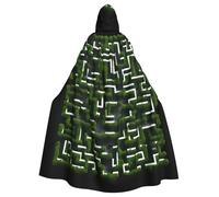 Cape à capuche pour adulte Halloween, cape à capuche super grande imprimée labyrinthe abstrait avec nœud papillon