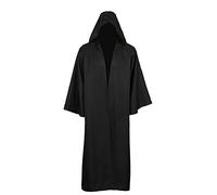 Cape à capuche pour adulte Jedi - Pour Halloween, Noël, fête, cosplay, costume de vampire - Tunique à capuche, Noir , XL