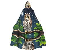 Cape à capuche pour adulte motif hibou la nuit - Parfaite pour Halloween, le cosplay et les soirées à thème