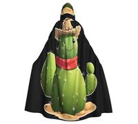 Cape à capuche pour adulte WHJSSF Cactus Cowboy Imprimé Super Large Cape à capuche avec nœud papillon