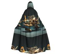 Cape à capuche pour adulte WHJSSF modèle d'avion cool imprimé super large avec nœud papillon