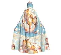 Cape à capuche pour adulte WHJSSF Super mignon petit tigre imprimé Super Large Cape à capuche avec nœud papillon