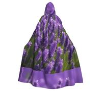 Cape à capuche pour adulte WHJSSF violet lavande jardin imprimé super grande cape avec nœud papillon