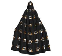 Cape à capuche pour adulte YYHHAOFA Flamme Hip Hop Panda Motif Super Large avec nœud papillon