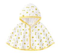 Cape à capuche pour bébé, cape de protection solaire en coton respirant avec motif animal mignon, cape en crêpe pour tout-petits, vêtements d'extérieur d'été (M Length 13in)
