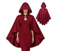 Cape à capuche pour femmes - Peignoir doux pour Halloween, cosplay, costume médiéval - Cape courte pour filles, fête, carnaval, spectacle, maison, école, bal masqué, Rouge, Refer to description