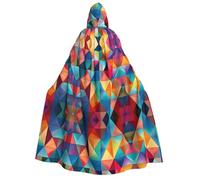 Cape à capuche pour homme et femme avec imprimé triangle coloré pour cosplay, événements, carnaval, bal masqué, festival