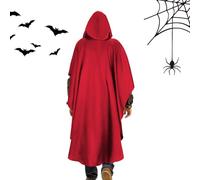Cape à capuche pour homme - Manteau long médiéval pour déguisement de vampire | gothique pour fête d'Halloween, tenue Renaissance, magicien, jeu de rôle, vêtements de théâtre