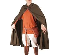 Cape à capuche Renaissance - En velours - Manteau de sorcière avec capuche - Vintage - Vêtement médiéval - Costume de Hobbit - Costume d'Halloween - Ranger pirate - Cosplay - Noir