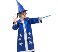 Cape à capuche Renaissance pour enfants Magicien Star Cape Veste Party Performance Magicien Costume Ensemble de vêtements
