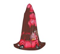 Cape à capuche romantique en forme de cœur avec ballon pour adolescents, sorcière, vampire, cosplay, fête, Halloween, Noël