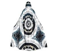 Cape à capuche ronde noire et blanche pour adulte pour Pâques, jeu de rôle, Pâques