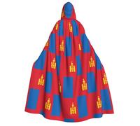 Cape à capuche unisexe avec drapeau mongol médiéval pour Halloween, cosplay, fête de Noël
