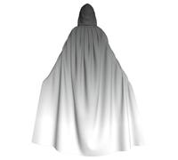 Cape à capuche unisexe avec imprimé ombré blanc à noir | Cape longue en velours pour cosplay, carnaval, sorcière, vampire, accessoires