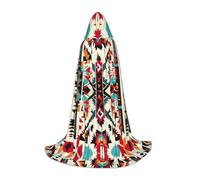 Cape à capuche unisexe avec motif amérindien pour Halloween, bal masqué, cosplay, costume de sorcière, noir, Medium