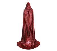 Cape à capuche unisexe pleine longueur avec capuche brillante - Cape de costume pour femme - Cape pleine longueur - Cape unisexe à capuche pour Halloween, Noël