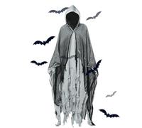 Cape à capuche unisexe pour adulte | Design en maille blanche pour fêtes d'Halloween, danses à thème et activités de jeu de rôle