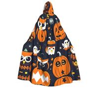 Cape à capuche unisexe pour adulte - Halloween hibou, fantôme, citrouille, costume imprimé complet pour fêtes, carnavals, expositions de bande dessinée