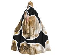 Cape à capuche unisexe pour adulte, motif lapin pleure de larme, cape pour cosplay, fête et événements à thème