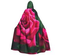 Cape à capuche unisexe pour adulte - Rose Flower Full Print Costume Cape pour fêtes, carnavals, expositions de bande dessinée