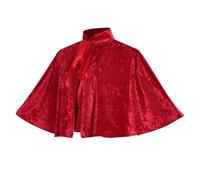 Cape à capuche victorienne Lolita pour femme - Cape courte - Châle - Accessoires de costume d'Halloween - Ensemble de vêtements gothiques