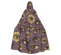 Cape à capuche vintage mauvais œil sorcière adulte costume d'Halloween cape à capuche