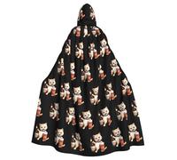Cape à capuche YYHHAOFA pour adulte Motif chaton ivre Super Large avec nœud papillon